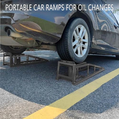 2PCS Hydraulic Car and Truck Service Ramps,11000 Lbs (5 Tons) Capacity, Low Profile Car Lift Service Ramp for Oil Changes, Adjustable Lift Height 9.8" to 16.21", Home,Vehicle Auto Garage (Gray 5T) - color: Gray 5t