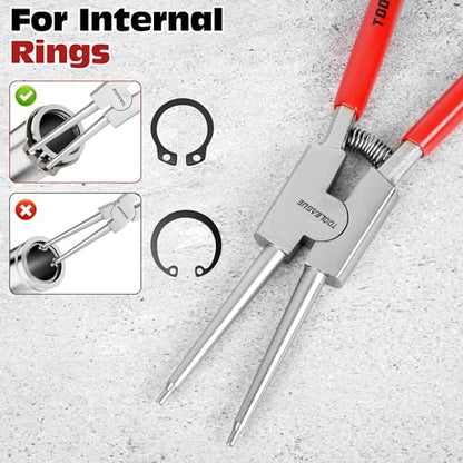 TOOLEAGUE 13" Large Snap Ring Pliers, Circlip Pliers,Straight External Heavy Duty for Ring Remover Retaining,1 Pc - size: 13 inches (Straight External, 1Pc)