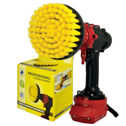 Premium Drill Brush Professional – Medium-Soft 5 in Yellow | Scratch-Free Cleaning Brush for Tile, Grout, Bathtub, Shower, Fibreglass and Ceramic Surfaces - color: Yellow