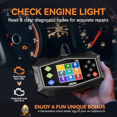 Enhanced OBD2 Scanner Diagnostic Tool - Check Engine Code Reader with Battery Tester, EVAP, Live Data, Mode 6/8, Professional Car Scan Tool with Freeze Frame, DTC Lookup for All OBDII Vehicles 1996+