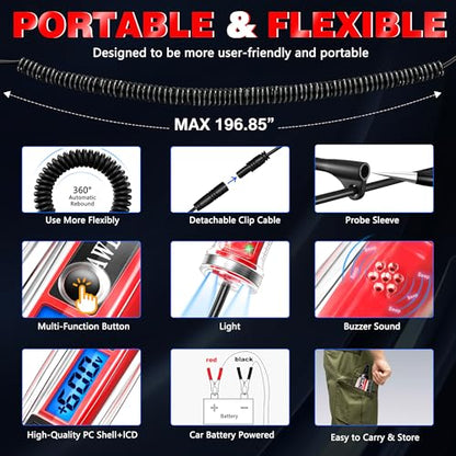 AWBLIN Power Circuit Probe Tester, LCD Digital Automotive Test Light | Voltage Display & Illumination, DC Voltage Tester, Electrical System Tool, Relay Fuse Continuity Current Test