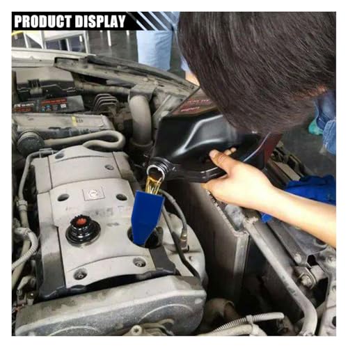Retractable Car Fuel Funnel, Plastic Car Draining Tool Clasp Funnels, Flexible Oil Change Funnel, Universal Automotive Snap Funnels for Cars, Motorcycles (Blue, 2PCS)