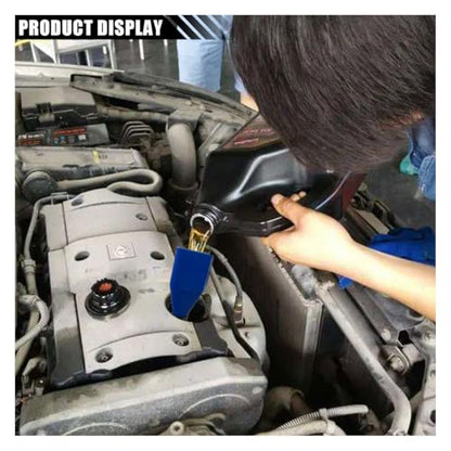 Retractable Car Fuel Funnel, Plastic Car Draining Tool Clasp Funnels, Flexible Oil Change Funnel, Universal Automotive Snap Funnels for Cars, Motorcycles (Blue, 2PCS)