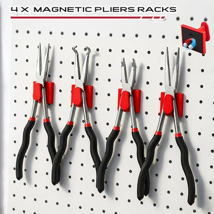18PCS Magnetic Tool Organizer Set, Includes 8 Screwdriver Holders, 2 Large Wrench Organizers, 4 Small Wrench Organizers and 4 Pliers Racks for Toolbox, Garage and Workshop Storage, Tools Not Included - style: New Version-18PC Magnetic Kit