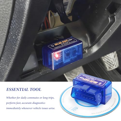ELM327 OBDII Car Auto Diagnostic Scanner, Professional ELM327 Bluetooth Failure Detector Scan Diagnostic Tool, Mini Wireless OBD2 Engine Fault Code Reader for Android Windows - color: 1 PCS