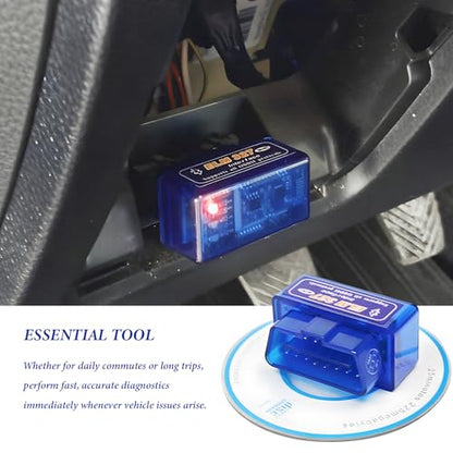 ELM327 OBDII Car Auto Diagnostic Scanner, Professional ELM327 Bluetooth Failure Detector Scan Diagnostic Tool, Mini Wireless OBD2 Engine Fault Code Reader for Android Windows - color: 1 PCS