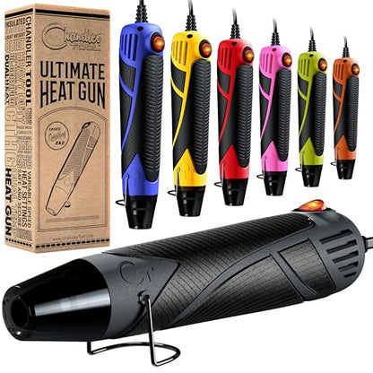 Heat Gun for Crafting, Mini Dual Temp Hot Air Gun Tool for Epoxy Resin, Shrink Wrapping, Vinyl Wrap, Embossing, Electronics, Candle Making, Sublimation, Phone Repair & DIY (Grey/Black) - color: Grey/Black