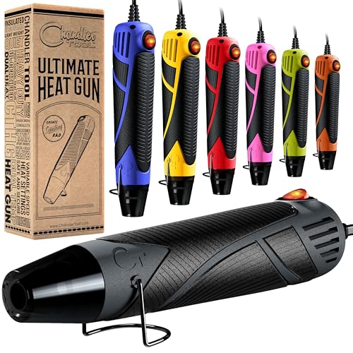 Heat Gun for Crafting, Mini Dual Temp Hot Air Gun Tool for Epoxy Resin, Shrink Wrapping, Vinyl Wrap, Embossing, Electronics, Candle Making, Sublimation, Phone Repair & DIY (Grey/Black) - color: Grey/Black