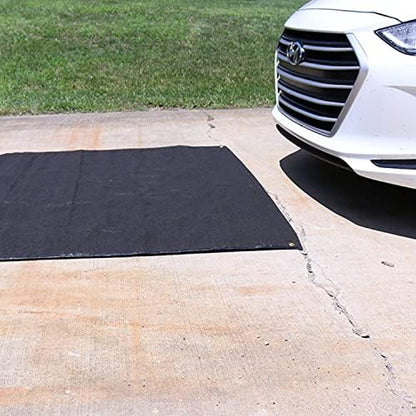 PIG Absorbent Oil Containment Mat for Under Car | Oil Spill Garage Floor Mat with Grommets| Protects Garage Floors and Driveways | 5’ W x 5’ L | Absorbs up to 3 gallons | PM50087 - size: 5’ W x 5’ L