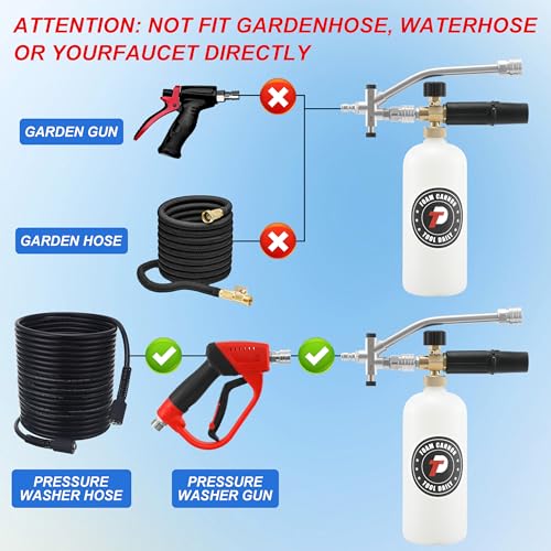 Tool Daily Foam Cannon with Dual Connector Accessory, 1/4 Inch Quick Connector, 5 Pressure Washer Nozzle Tips, 1 Liter - style: Foam Cannon with Dual Connector