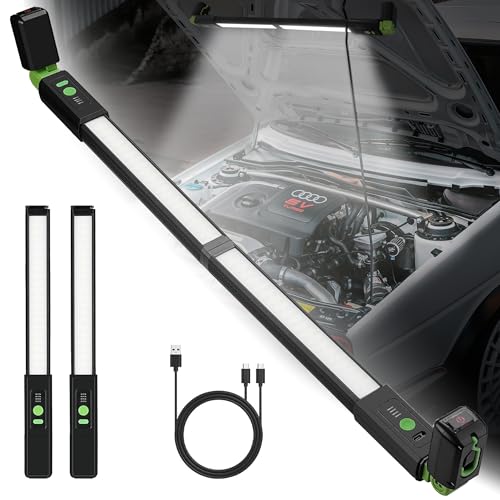 Wagan EL4346 Detachable LED 1200 LM Rechargeable Work Light Portable Mechanic Light Bar with Magnetic and Hooks Cordless Underhood Bright Work Lamp for Car Repairing Garage Workshop