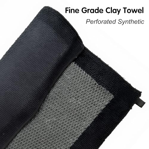 3 Pcs Clay Towel - Auto Detailing synthetic Clay bar Towel - Decontaminate Paint and Glass for Smoth Washing - Improve Wax and Sealant Bonding, Enhance Gloss and Color Depth - 12" x 12" (BLACK) - color: Black