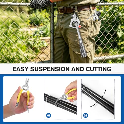 Stainless Steel Cable Tie Gun Kit, 300PCS 11.8 Inch Metal Zip Ties Heavy Duty with Cutting Tool, Self Locking Cable Tie Set for Fence, Exhaust, Pipe, Automotive & Outdoor Bundling Repair