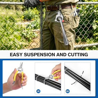 Stainless Steel Cable Tie Gun Kit, 300PCS 11.8 Inch Metal Zip Ties Heavy Duty with Cutting Tool, Self Locking Cable Tie Set for Fence, Exhaust, Pipe, Automotive & Outdoor Bundling Repair
