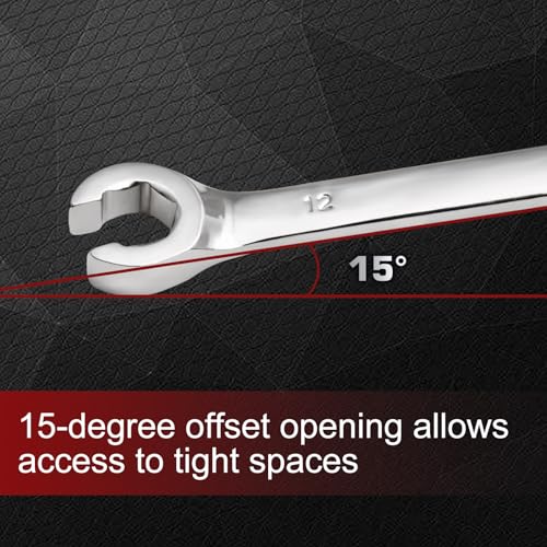 Flare Nut Wrench 10mm x 12mm Double Open End 45 Steel Metric Brake Line Wrenches 15-Degree Offset Design for Removing and Onstalling Nuts in Automotive, Plumbing, and Industrial Applications - size: 10*12mm