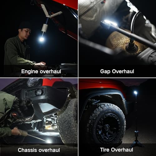 Outask Camping Light Telescopic, Collapsible Magnetic Camping Lantern with 12000mAh Battery, Telescoping IPX6/IPX7 Waterproof Flashlights, Camping Lamp for Emergency, Camping, Hiking (Military Green) - color: Military Green