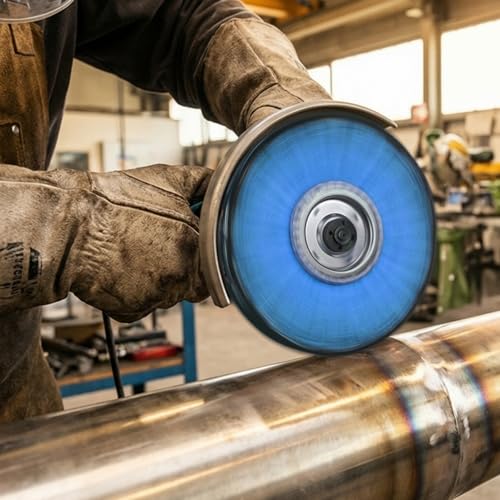 10" S-Shape Airway Buffing Wheel with 5/8" Arbor Flange-Free Hub，Blue Buffing Wheels for Angle Grinder, Heavy Cutting Metal Polishing Wheels for Aluminum Wheel Stainless Steel Surface Prep - color: Course Polishing