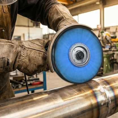 10" S-Shape Airway Buffing Wheel with 5/8" Arbor Flange-Free Hub，Blue Buffing Wheels for Angle Grinder, Heavy Cutting Metal Polishing Wheels for Aluminum Wheel Stainless Steel Surface Prep - color: Course Polishing