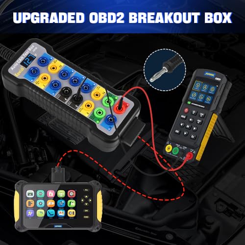 OBD2 Breakout Box Auto OBDII Protocol Detector 16-Pin CAN Bus Test Breakout Box with LCD Display for OBDII Protocol Communication Detection/ECU Tool（12V/24V Premium