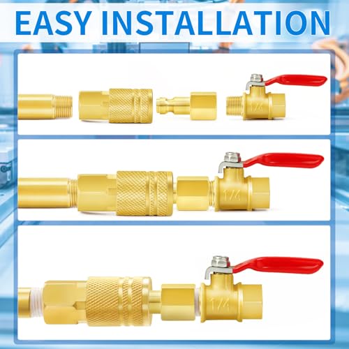 ChillWaves Automotive T-Style Air Plug, 1/4" NPT Female Pneumatic Plugs, Air Compressor Accessories Fittings(20-PACK) - size: 1/4" FNPT, style: PACK OF 20