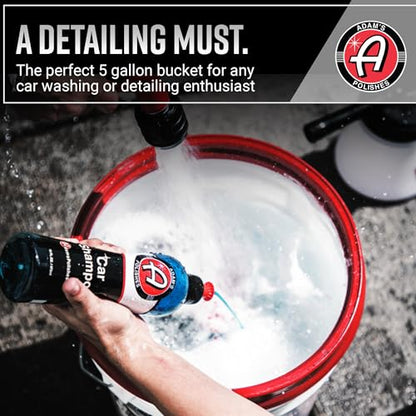Adam's Polishes Car Wash Bucket (5 Gallon Bucket + Grit Guard + Gamma Seal Lid), Perfect Car Tool for Washing & Garage Storage, Stores Car Wash Soap, Foam Cannon, Foam Gun, Microfiber Towels & More - size: 5 Gallon Bucket + Grit Guard + Gamma Seal Lid
