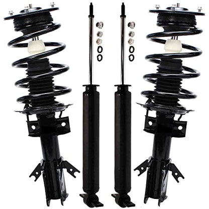 Detroit Axle - FWD 4pc Struts Shock Absorbers Kit for 2013-2020 Ford Fusion, 2 Front Struts w/Coil Spring 2 Rear Shocks Absorbers 2013 2014 2015 2016 2017 2018 2019 2020 Replacement Suspension - size: 4AQ47080/Shock Kit