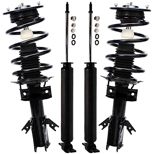 Detroit Axle - FWD 4pc Struts Shock Absorbers Kit for 2013-2020 Ford Fusion, 2 Front Struts w/Coil Spring 2 Rear Shocks Absorbers 2013 2014 2015 2016 2017 2018 2019 2020 Replacement Suspension - size: 4AQ47080/Shock Kit