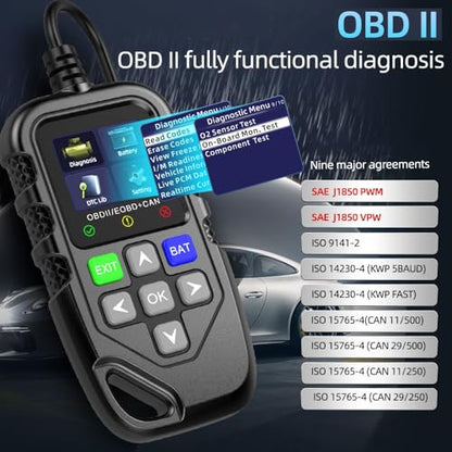 OBD2 Scanner Car Code Reader for Chevrolet Corvette C6 C7 C8, Engine Fault Diagnostic Tool with Battery Test Check Engine Light Scan Tool Read & Clear Fault Codes