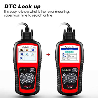 Autel AutoLink AL519 OBD2 Scanner, Professional Mechanic OBDII & CAN Car Diagnostic Scan Tool, Code Reader for Check Engine Light, One-Click Smog Check, DTCs Lookup, Upgraded Ver. of AL319/ MS309 - color: Red