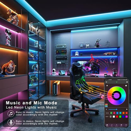 Ledagic 200 ft LED Lights for Bedroom Music Sync RGB LED Strip Lights with APP & Remote Control LED Lights for Room Home Party Christmas Wall Decor (2 Rolls of 100ft) - size: 200ft