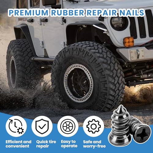 300 PCS Tire Repair Rubber Nail, 2 Size Vacuum Tire Plugs Kit | Quick Emergency Fix Without Disassembly, Repair Plugs for Car, Motorcycle, Bikes, Motorcycle, Truck - size: 300PCS