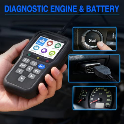 Nilight YM319 Professional OBD2 Scanner Car Diagnostic Tool - 2.4” IPS Full-View Color Screen Code Reader - Live Data Graphing, Battery Test for All 1996 & Newer Cars - color: C