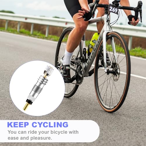 21Pcs Professional Brass Presta Valve Core & Stem - Leak-Proof Valve cores and Remover Tool Universal for Tubeless Road/MTB Bike Tires (Upgrade)