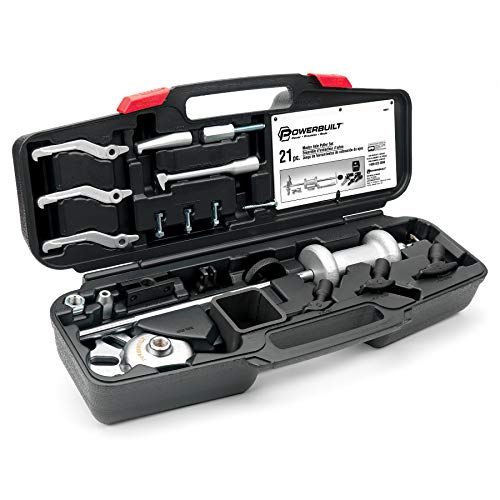 Powerbuilt Master Axle Puller Tool Set, Remove Car Front and Rear, Bearings and Seals, Vehicle Repair 21 Piece Kit - 648611, Silver - style: 21 Piece