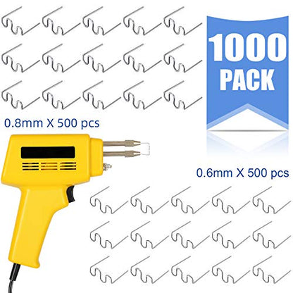 Hotop 1000 Pieces Plastic Hot Staples Welding Rods Repair Machine Welding Wire for Repair Car Bumpers Dashboards Lamp Holders Plastics Rings Daily Plastics Supplies 0.8 0.6 mm (Wave Shape)