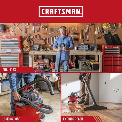 CRAFTSMAN CMXZVBE38759 2-1/2 in. x 20 ft. POS-I-LOCK Wet Dry Vacuum Hose | Industrial-Grade Shop Vacuum Hose Attachment Kit, Fits Most CRAFTSMAN Wet/Dry Vacuums with a 2-1/2 in. Diameter Inlet - style: 2-1/2 in. by 20 ft.