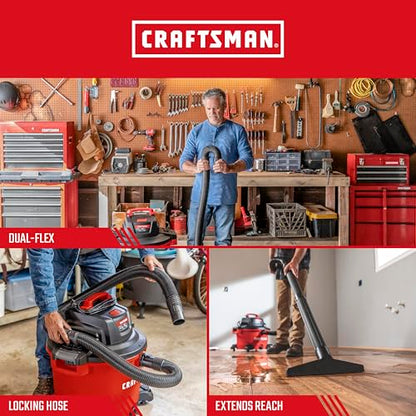 CRAFTSMAN CMXZVBE38759 2-1/2 in. x 20 ft. POS-I-LOCK Wet Dry Vacuum Hose | Industrial-Grade Shop Vacuum Hose Attachment Kit, Fits Most CRAFTSMAN Wet/Dry Vacuums with a 2-1/2 in. Diameter Inlet - style: 2-1/2 in. by 20 ft.