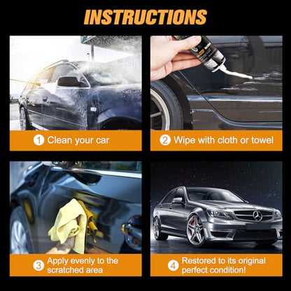 2Pcs Car Scratch Remover Wax, Professional Scratch Remover for Vehicles, Car Scratch Repair Paste for Deep Scratches with Wipe and Sponge,Universal Car Scratch Removal Wax for Deep Scratches Paste Kit