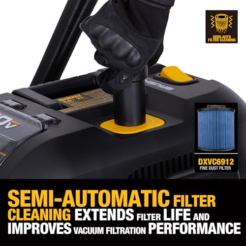 DEWALT 20V MAX Cordless Wet Dry Shop Vac 6 Gallon, Portable Vacuum Cleaner with Powerful Suction, Blower Function, On-Board Storage, Jobsite & Garage Vacuum, Tool Only, DXCVXA06B