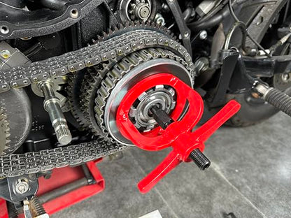 Mofun Clutch Spring Compressor Compression Tool Clutch Tool Compatible with Harley Evo Sportster XL883 XL1200 1991-2022, Buell 1995-2001 Models Replaces of Part Number 38515A, Red