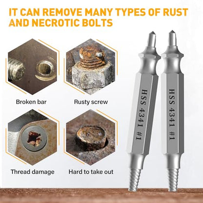 Damaged Screw Extractor Set, Remover for Stripped Screws Nuts & Bolts, Drill Bit Tools for Easy Removal of Rusty & Broken Hardware, Superb Gift for Men Broken Bolt Extractor Screw Remover Set - style: Screw Extractor 5PCS