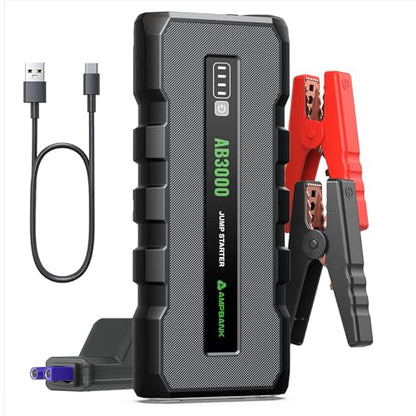 Battery Jump Starter 3000A, 12V Jumper Box for Car Battery Portable, Car Jumper for Up to 6.0L Gasoline and 4.0L Diesel Engines, AB3000 Portable Jump Starter
