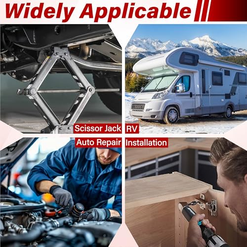 2 PCS RV Scissor Jack Socket, Magnetic RV Jack Socket Drill Adapter for 3/4 Inch (19mm) Hex Drive Compatible with 1/4 Inch Quick-Connect Shank, Stabilizer Tool for RVs, Travel Trailers & Trucks - size: 2 PCS