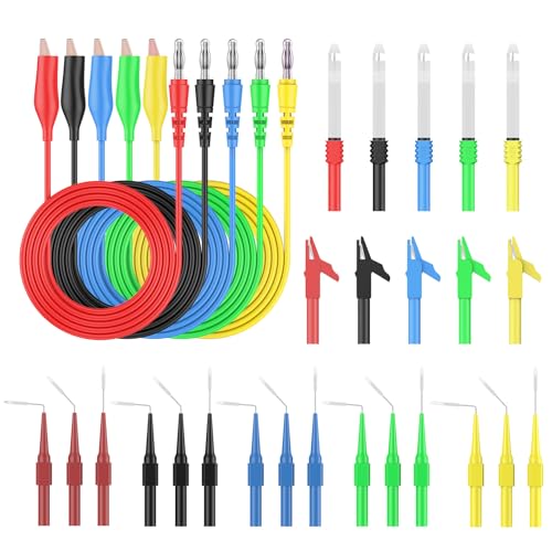 Vibit 30 Pcs Back Probe Kit Automotive Banana Plug Alligator Test Leads | Power Probe Accessories Alternative, Backprobe Test Lead Kit, Fluke Compatible, Multimeter Back Probe Kit, Automotive Diagnos - color: 30 Pcs Back Probe Kit