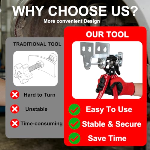 Quick Brake Caliper Compression Tool for Quad Piston Disc Brake Calipers | Heavy Duty Brake Piston Compressor for Brake Pad Replacement, Also Works with Many Single & Dual Push-In Brake Calipers - size: Quad Brake Pad Spreader
