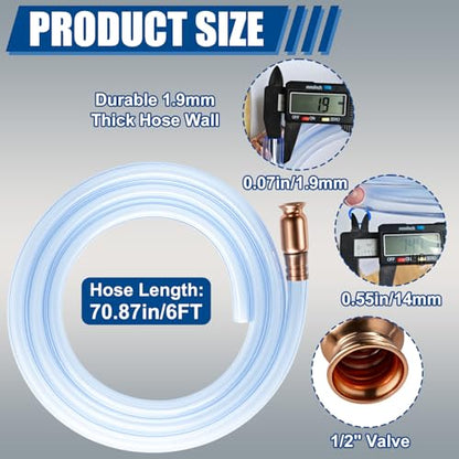 wadoy Siphon Hose Gas/Oil/Water/Fuel Transfer Siphon Hand Pump Self Priming Shaker Hose 6' (2 Pack)
