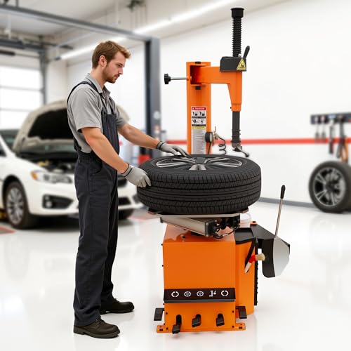 Albott 2HP Tire Changer Machine, 110V Heavy-Duty Wheel Changer for 10"–24" Rims, Outside Clamp 10"–20" Inside Clamp 12"–24", Tire Mounting and Demounting Tool for Home Garage & Auto Shop - size: 10"–24" Single Head