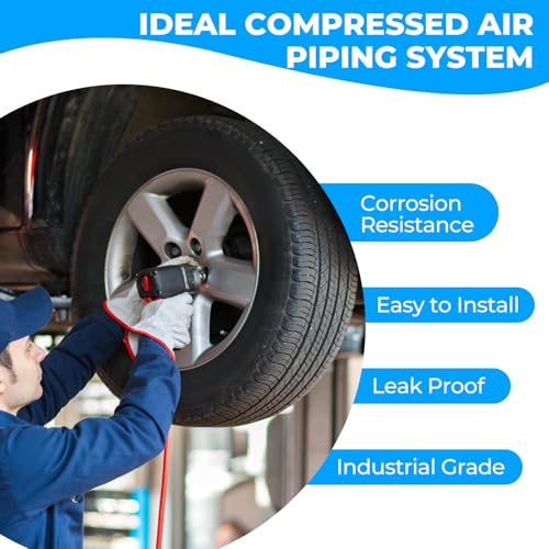 Shop Air Line Kit 3/4"100'&200'&300' HDPE-Aluminum-HDPE Air Tubing Kit for Compressor Accessories, Leak-Proof & Easy to Install Piping System for Garage - size: 3/4"×200FT