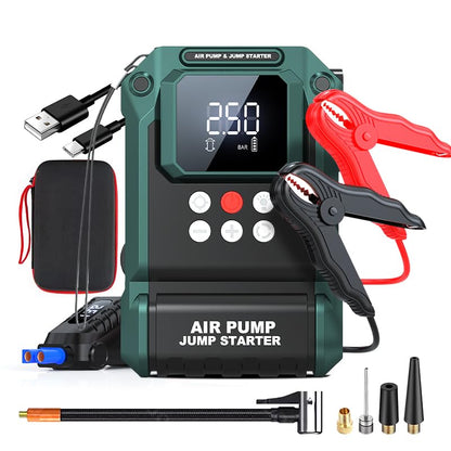 Jump Starter with Air Compressor,2000A 150PSI Car Jump Starter,21800mAh Battery Jump Starter Portable,12V Jump Box with Smart Jumper Cable LCD Display,Lights(Up All Gas/12.0L Diesel)