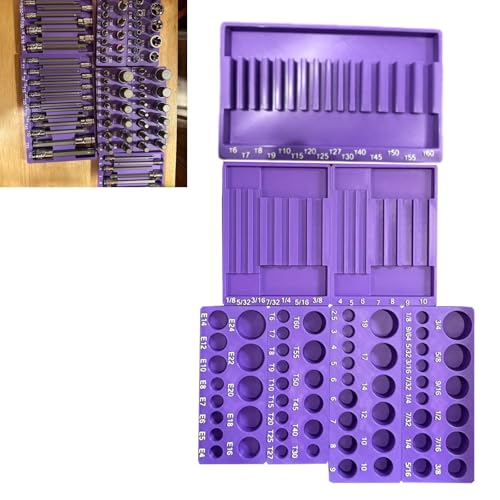 Magnet Socket Organizer Compatible with Harbor Freight Quinn Master Bit Socket Set 87pc #70347 | Magnetic Tool Tray Holder for Garage and Workbench | Only Includ Tray (Purple) - size: Purple